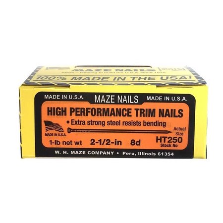 MAZE NAILS Maze 2.5 in. Trim Heat Treated Carbon Steel Nail Small Brad Head 1 lb HT250112